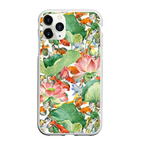 Чехол для iPhone 11 Pro Max матовый с принтом Карпы кои , Силикон |  | art | carps | fish | flower | gold | japanese | koi | leaves | lotus | painting | pattern | petals | pond | stems | water | вода | живопись | золотая | искусство | карпы | кои | лепестки | листья | лотос | пруд | рыбка | узор | цветок | японская