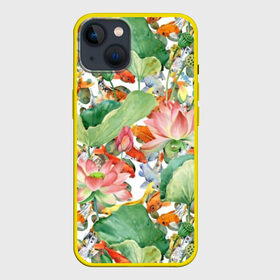 Чехол для iPhone 13 с принтом Карпы кои ,  |  | art | carps | fish | flower | gold | japanese | koi | leaves | lotus | painting | pattern | petals | pond | stems | water | вода | живопись | золотая | искусство | карпы | кои | лепестки | листья | лотос | пруд | рыбка | узор | цветок | японская