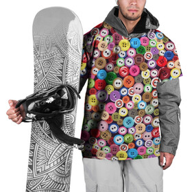 Накидка на куртку 3D с принтом Пуговицы , 100% полиэстер |  | beautiful | buttons | different | holes | many | multi colored | round | scattering | дырки | красивые | круглые | много | пуговицы | разноцветные | разные | россыпь