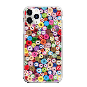 Чехол для iPhone 11 Pro Max матовый с принтом Пуговицы , Силикон |  | beautiful | buttons | different | holes | many | multi colored | round | scattering | дырки | красивые | круглые | много | пуговицы | разноцветные | разные | россыпь