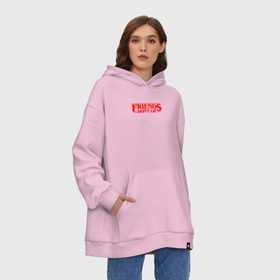 Худи SuperOversize хлопок с принтом FRIENDS DON`T LIE , 70% хлопок, 30% полиэстер, мягкий начес внутри | карман-кенгуру, эластичная резинка на манжетах и по нижней кромке, двухслойный капюшон
 | 011 | eggo | eleven | friends don t lie | netflix | season 3 | stranger things | демогоргон | нетфликс | одиннадцатая | очень странные дела | сезон 3 | сериалы