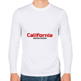Мужской лонгслив хлопок с принтом USA - California , 100% хлопок |  | america | california | california city | california republic | usa | америка | калифорния | соединенные штаты | сша | штат
