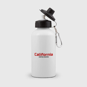 Бутылка спортивная с принтом USA - California , металл | емкость — 500 мл, в комплекте две пластиковые крышки и карабин для крепления | america | california | california city | california republic | usa | америка | калифорния | соединенные штаты | сша | штат