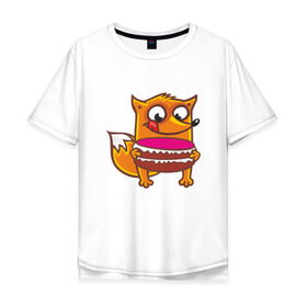 Мужская футболка хлопок Oversize с принтом Голодная лиса , 100% хлопок | свободный крой, круглый ворот, “спинка” длиннее передней части | fox | foxed | арт | лис | лиса | лисенок | лисичка | пушистик | рыжая | рыжмй хвост