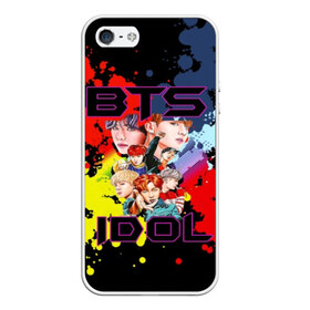 Чехол для iPhone 5/5S матовый с принтом BTS Pop art , Силикон | Область печати: задняя сторона чехла, без боковых панелей | bangtan | boy | j hope | jimin | jin | jungkook | korea | luv | rm | suga | v | with | бтс | кей | поп