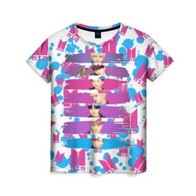 Женская футболка 3D с принтом Bts Lover Yourself , 100% полиэфир ( синтетическое хлопкоподобное полотно) | прямой крой, круглый вырез горловины, длина до линии бедер | bangtan | boy | j hope | jimin | jin | jungkook | korea | luv | rm | suga | v | with | бтс | кей | поп