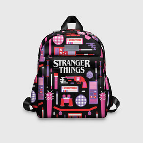 Детский рюкзак 3D с принтом STRANGER THINGS STARTER PACK , 100% полиэстер | лямки с регулируемой длиной, сверху петелька, чтобы рюкзак можно было повесить на вешалку. Основное отделение закрывается на молнию, как и внешний карман. Внутри дополнительный карман. По бокам два дополнительных кармашка | 11 | eleven | logo | netflix | pack | starter | stranger | things | дела | крайне | лого | логотип | одинадцать | одиннадцать | очень | пак | события | стартер | странные | стренджер