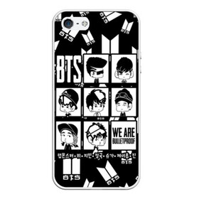 Чехол для iPhone 5/5S матовый с принтом BTS WE ARE BULLETPROOF , Силикон | Область печати: задняя сторона чехла, без боковых панелей | bangtan | boy | j hope | jimin | jin | jungkook | korea | luv | rm | suga | v | with | бтс | кей | поп