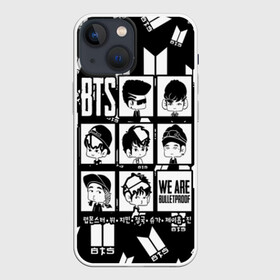 Чехол для iPhone 13 mini с принтом BTS WE ARE BULLETPROOF ,  |  | bangtan | boy | j hope | jimin | jin | jungkook | korea | luv | rm | suga | v | with | бтс | кей | поп