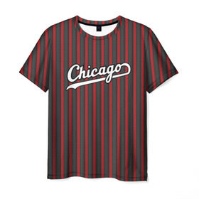 Мужская футболка 3D с принтом Chicago Bulls classic , 100% полиэфир | прямой крой, круглый вырез горловины, длина до линии бедер | chicago bulls | nba | нба | чикаго
