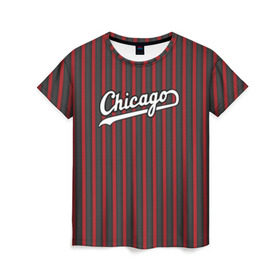 Женская футболка 3D с принтом Chicago Bulls classic , 100% полиэфир ( синтетическое хлопкоподобное полотно) | прямой крой, круглый вырез горловины, длина до линии бедер | chicago bulls | nba | нба | чикаго