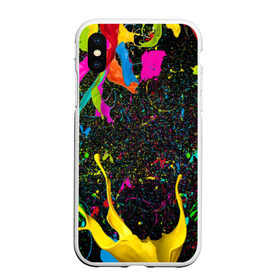 Чехол для iPhone XS Max матовый с принтом Взрыв Красок , Силикон | Область печати: задняя сторона чехла, без боковых панелей | 1 мая | 2019 | 2020 | neon | брызги | брызги красок | в подарок | веселая | весна | клубная | краска | краски | красочная | летняя | лето | неон | неоновые цвета | подарок | праздник | пятна краски | сочная | яркая