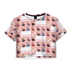Женская футболка Cropp-top с принтом BTS Pop art , 100% полиэстер | круглая горловина, длина футболки до линии талии, рукава с отворотами | bangtan | boy | j hope | jimin | jin | jungkook | korea | luv | rm | suga | v | with | бтс | кей | поп