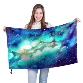 Флаг 3D с принтом Звёздное небо , 100% полиэстер | плотность ткани — 95 г/м2, размер — 67 х 109 см. Принт наносится с одной стороны | galaxy | nebula | space | star | абстракция | вселенная | галактика | звезда | звезды | космический | планеты