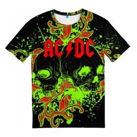 Мужская футболка 3D с принтом AC/DC , 100% полиэфир | прямой крой, круглый вырез горловины, длина до линии бедер | ac dc | acdc | back in black | columbia | epic | force | guitar | pop | rock | vevo | ангус | блюз | рок | хард | янг