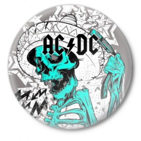 Значок с принтом AC/DC ,  металл | круглая форма, металлическая застежка в виде булавки | ac dc | acdc | back in black | columbia | epic | force | guitar | pop | rock | vevo | ангус | блюз | рок | хард | янг