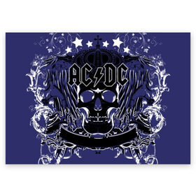 Поздравительная открытка с принтом AC/DC , 100% бумага | плотность бумаги 280 г/м2, матовая, на обратной стороне линовка и место для марки
 | ac dc | acdc | back in black | columbia | epic | force | guitar | pop | rock | vevo | ангус | блюз | рок | хард | янг