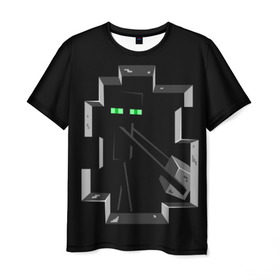 Мужская футболка 3D с принтом Майнкрафт, Эндермен , 100% полиэфир | прямой крой, круглый вырез горловины, длина до линии бедер | enderman | minecraft | игры | компьютерные игры | майнкрафт | мобы майнкрафт | странник края