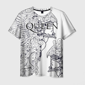 Мужская футболка 3D с принтом Queen  , 100% полиэфир | прямой крой, круглый вырез горловины, длина до линии бедер | bohemian | brian | freddie | john | mercury | must go on | queen | rhapsody | roger | taylor | the miracle | the show | роджер тейлор | фредди меркьюри