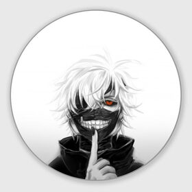 Коврик для мышки круглый с принтом Kaneki Ken , резина и полиэстер | круглая форма, изображение наносится на всю лицевую часть | anteiku | ghoul | kaneki | ken | tokyo | антейку | гуль | канеки | кен | токийский