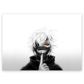 Поздравительная открытка с принтом Kaneki Ken , 100% бумага | плотность бумаги 280 г/м2, матовая, на обратной стороне линовка и место для марки
 | anteiku | ghoul | kaneki | ken | tokyo | антейку | гуль | канеки | кен | токийский