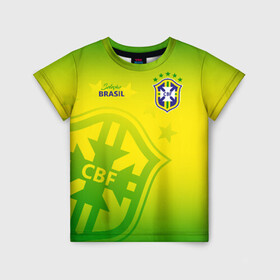 Детская футболка 3D с принтом Бразилия , 100% гипоаллергенный полиэфир | прямой крой, круглый вырез горловины, длина до линии бедер, чуть спущенное плечо, ткань немного тянется | Тематика изображения на принте: brasil | brazil | бразилия | бразильская сборная | сборная бразилии | сборная бразилии по футболу | сборные | форма | футбол | футбольные сборные | чемпионат мира