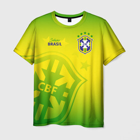 Мужская футболка 3D с принтом Бразилия , 100% полиэфир | прямой крой, круглый вырез горловины, длина до линии бедер | brasil | brazil | бразилия | бразильская сборная | сборная бразилии | сборная бразилии по футболу | сборные | форма | футбол | футбольные сборные | чемпионат мира