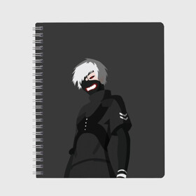 Тетрадь с принтом Kaneki Ken , 100% бумага | 48 листов, плотность листов — 60 г/м2, плотность картонной обложки — 250 г/м2. Листы скреплены сбоку удобной пружинной спиралью. Уголки страниц и обложки скругленные. Цвет линий — светло-серый
 | anteiku | ghoul | kaneki | ken | tokyo | антейку | гуль | канеки | кен | токийский