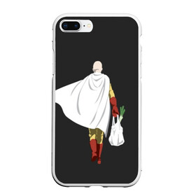 Чехол для iPhone 7Plus/8 Plus матовый с принтом Saitama , Силикон | Область печати: задняя сторона чехла, без боковых панелей | hero | man | one | one punch | punch | punch man | saitama | super | superhero | ванпанчмен | герой | сайтама | супер | супергерой