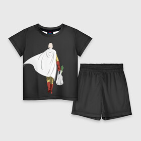 Детский костюм с шортами 3D с принтом Saitama ,  |  | Тематика изображения на принте: hero | man | one | one punch | punch | punch man | saitama | super | superhero | ванпанчмен | герой | сайтама | супер | супергерой