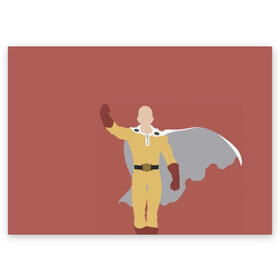 Поздравительная открытка с принтом Saitama , 100% бумага | плотность бумаги 280 г/м2, матовая, на обратной стороне линовка и место для марки
 | Тематика изображения на принте: hero | man | one | one punch | punch | punch man | saitama | super | superhero | ванпанчмен | герой | сайтама | супер | супергерой