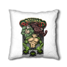 Подушка 3D с принтом Battletoads ART , наволочка – 100% полиэстер, наполнитель – холлофайбер (легкий наполнитель, не вызывает аллергию). | состоит из подушки и наволочки. Наволочка на молнии, легко снимается для стирки | 