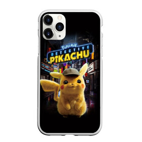 Чехол для iPhone 11 Pro Max матовый с принтом Pikachu Detective , Силикон |  | anime | game | nintendo | pikachu | pokemon | аниме | детектив | игра | кино | пикачу | покемон | эш кетчум