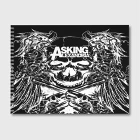 Альбом для рисования с принтом Asking Alexandria , 100% бумага
 | матовая бумага, плотность 200 мг. | Тематика изображения на принте: aa | ben bruce | death | destiny | from | metal | rock | sumerian | to | йорк | метал | рок | хард | хеви | электроникор