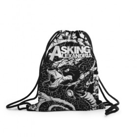 Рюкзак-мешок 3D с принтом Asking Alexandria , 100% полиэстер | плотность ткани — 200 г/м2, размер — 35 х 45 см; лямки — толстые шнурки, застежка на шнуровке, без карманов и подкладки | Тематика изображения на принте: aa | ben bruce | death | destiny | from | metal | rock | sumerian | to | йорк | метал | рок | хард | хеви | электроникор