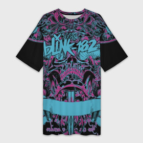 Платье-футболка 3D с принтом Blink 182 ,  |  | barker | bbc music | california | live | mark hoppus | matt skiba | punk | rock | travis barker | панк | поп панк | рок | скейт | том делонг
