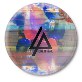 Значок с принтом LINKIN PARK ,  металл | круглая форма, металлическая застежка в виде булавки | chester | linkin park | punk | rock | альтернативный хип хоп | группа | инди поп | музыка | музыкальное произведение | ноты | панк | регги | рок | синти поп | честер