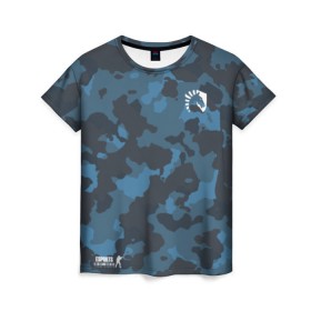 Женская футболка 3D с принтом Team Liquid - Jersey pro 2019 , 100% полиэфир ( синтетическое хлопкоподобное полотно) | прямой крой, круглый вырез горловины, длина до линии бедер | 0x000000123 | csgo | liquid | twizz | ксго | ликвид | ликвиж