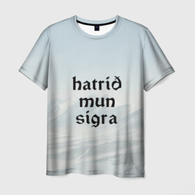 Мужская футболка 3D с принтом Hatrid mun sigra (3D) , 100% полиэфир | прямой крой, круглый вырез горловины, длина до линии бедер | 2019 | ebm | eurovision | hatari | hatrid | iceland | industrial | mun | music | rock | sigra | techno | евровидение | евровиденье | исландия | музыка | рок | техно