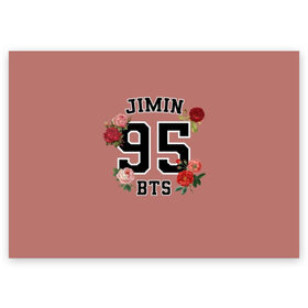 Поздравительная открытка с принтом JIMIN BTS , 100% бумага | плотность бумаги 280 г/м2, матовая, на обратной стороне линовка и место для марки
 | bangtan | bighit | boy | fake love | j hope | jimin | jin | jungkook | korea | kpop | live | luv | mic drop | rm | suga | v | with | бтс | кей | поп