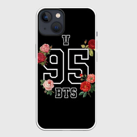 Чехол для iPhone 13 с принтом V 95 BTS ,  |  | bangtan | bighit | boy | fake love | j hope | jimin | jin | jungkook | korea | kpop | live | luv | mic drop | rm | suga | v | with | бтс | кей | поп