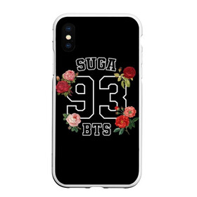 Чехол для iPhone XS Max матовый с принтом SUGA 93 BTS , Силикон | Область печати: задняя сторона чехла, без боковых панелей | Тематика изображения на принте: bangtan | bighit | boy | fake love | j hope | jimin | jin | jungkook | korea | kpop | live | luv | mic drop | rm | suga | v | with | бтс | кей | поп