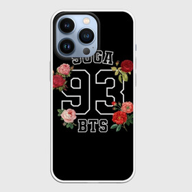 Чехол для iPhone 13 Pro с принтом SUGA 93 BTS ,  |  | Тематика изображения на принте: bangtan | bighit | boy | fake love | j hope | jimin | jin | jungkook | korea | kpop | live | luv | mic drop | rm | suga | v | with | бтс | кей | поп