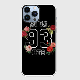 Чехол для iPhone 13 Pro Max с принтом SUGA 93 BTS ,  |  | Тематика изображения на принте: bangtan | bighit | boy | fake love | j hope | jimin | jin | jungkook | korea | kpop | live | luv | mic drop | rm | suga | v | with | бтс | кей | поп