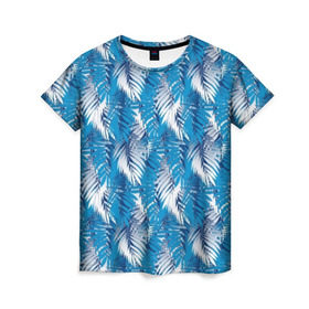 Женская футболка 3D с принтом Гавайская с листьями , 100% полиэфир ( синтетическое хлопкоподобное полотно) | прямой крой, круглый вырез горловины, длина до линии бедер | gta | san andreas | америка | гавайи | дискотека | для отдыха | для путешествий | курортная | маями | мексика | пальмовые листья | пати | пляжная вечеринка | пляжная одежда | с пальмами | сша