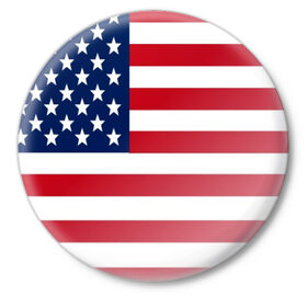 Значок с принтом USA ,  металл | круглая форма, металлическая застежка в виде булавки | usa | абстракция | америка | американский | герб | звезды | краска | символика сша | страны | сша | флаг | штаты