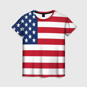 Женская футболка 3D с принтом USA , 100% полиэфир ( синтетическое хлопкоподобное полотно) | прямой крой, круглый вырез горловины, длина до линии бедер | usa | абстракция | америка | американский | герб | звезды | краска | символика сша | страны | сша | флаг | штаты