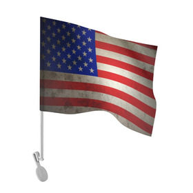 Флаг для автомобиля с принтом Американский флаг , 100% полиэстер | Размер: 30*21 см | usa | абстракция | америка | американский | герб | звезды | краска | символика сша | страны | сша | флаг | штаты