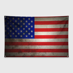 Флаг-баннер с принтом Американский флаг , 100% полиэстер | размер 67 х 109 см, плотность ткани — 95 г/м2; по краям флага есть четыре люверса для крепления | usa | абстракция | америка | американский | герб | звезды | краска | символика сша | страны | сша | флаг | штаты
