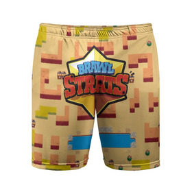 Мужские шорты 3D спортивные с принтом BS ,  |  | brawl stars | jessie | leon | spike | бравл старс | джесси | леон | спайк